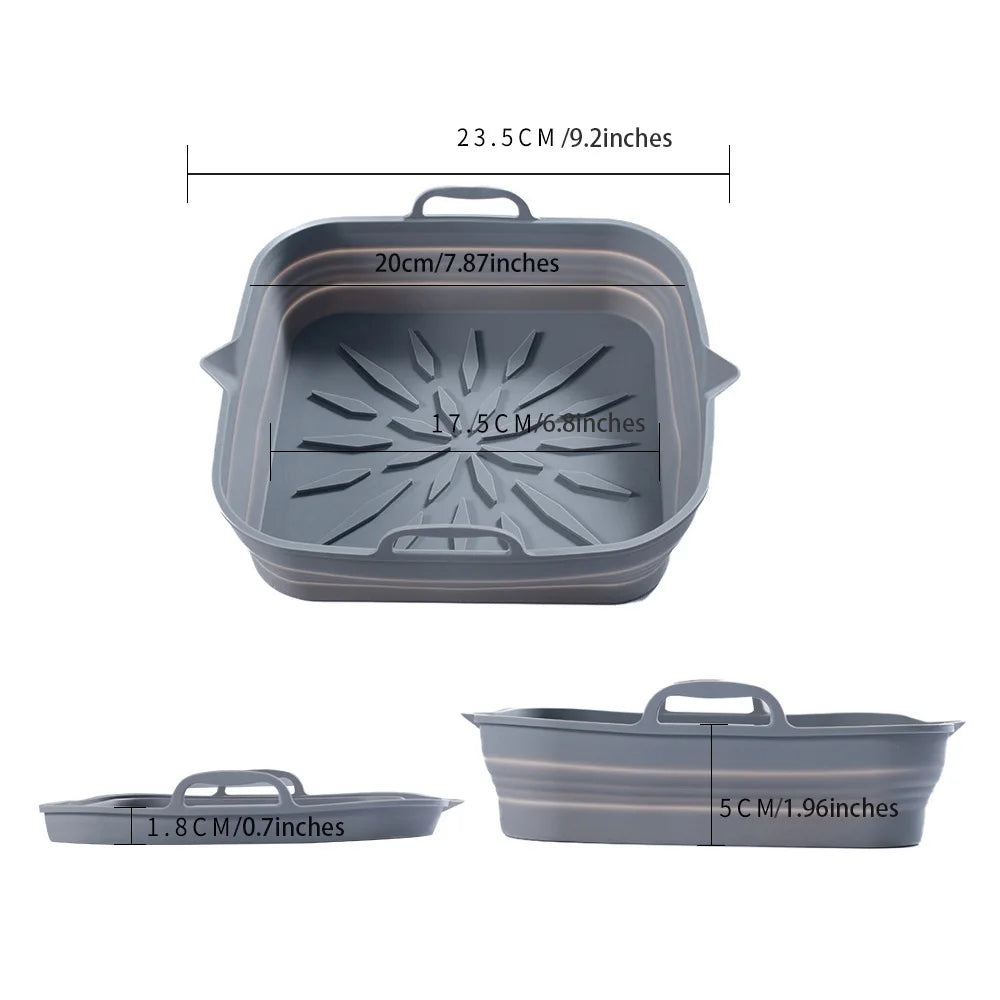 Silicone Air Fryers Liner Oven Baking Tray Square