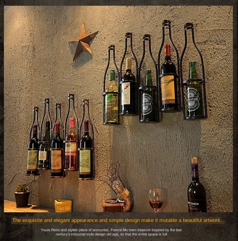 American Industrial Style Iron Hanging Wine Rack Material