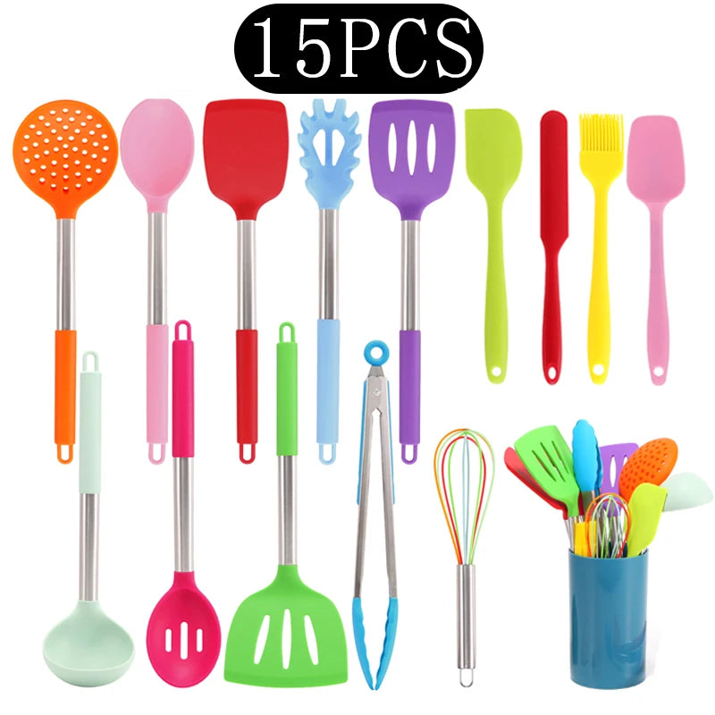 Black Non-Stick Silicone Kitchenware Cooking Utensils Cookware