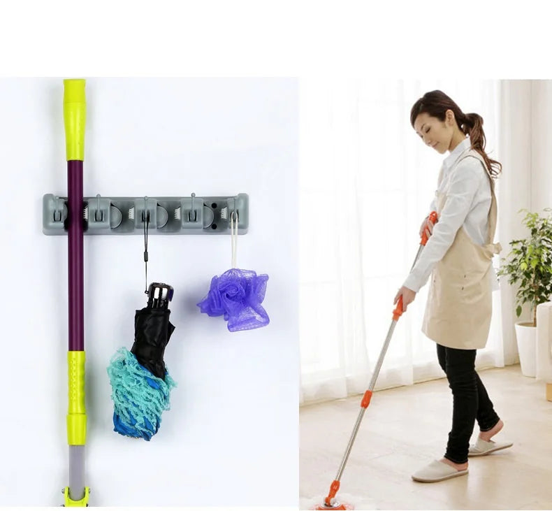 Wall Mounted 3/4/5 Position Multi Functional Mop Broom