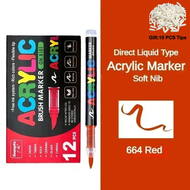 Guangna 12-360 Colors Acrylic Paint Pens Pencil Brush