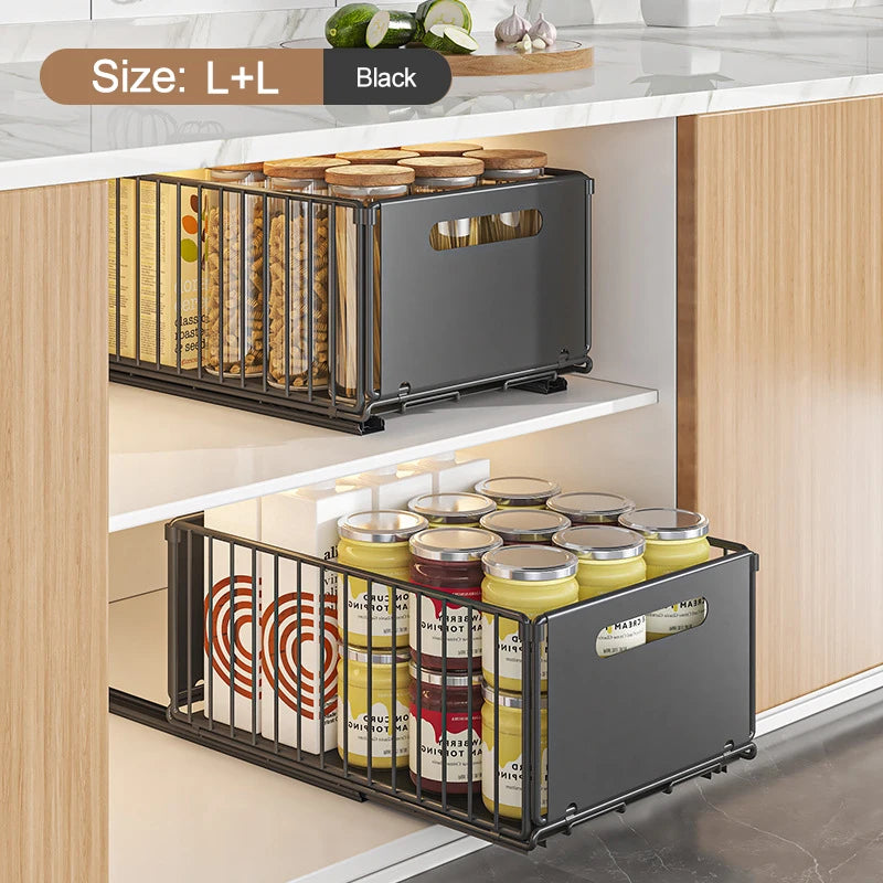 Storage Rack Pull Out Cabinet Organizer Slide Drawer
