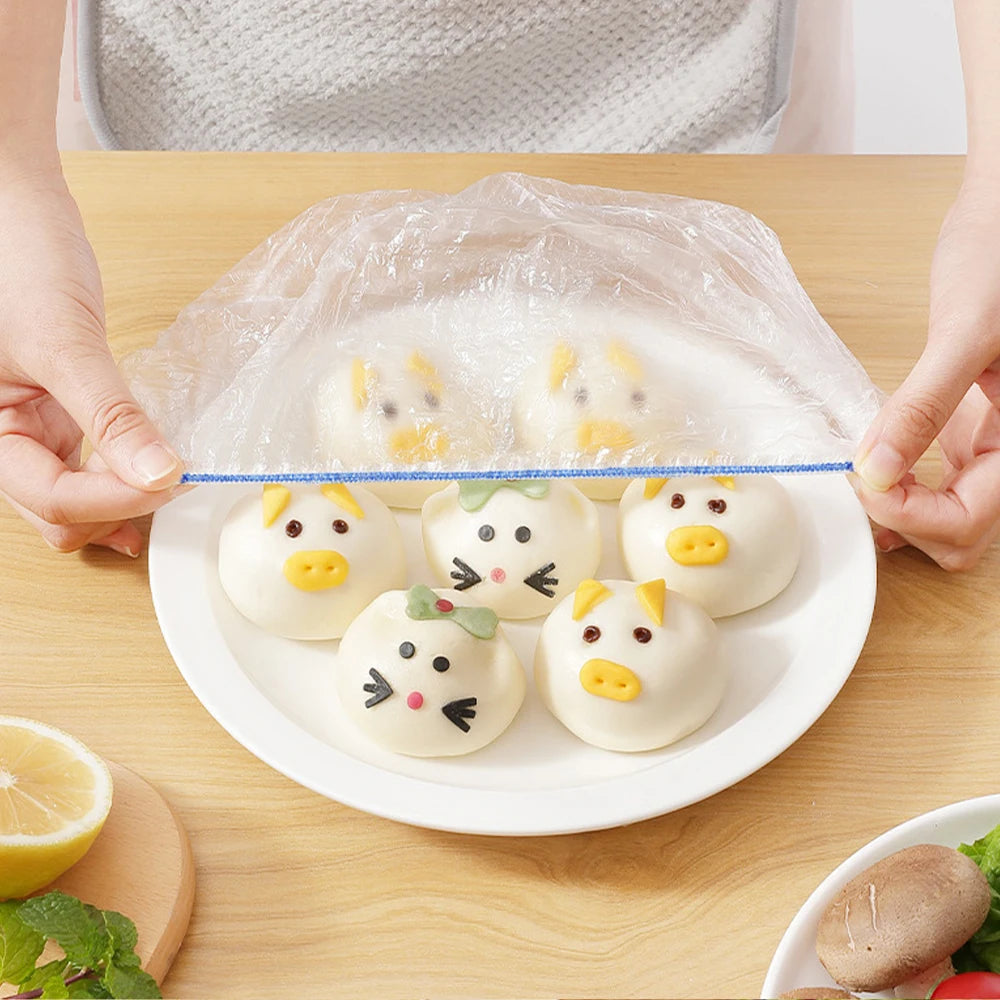 500/50pcs Disposable Food Cover Fruit Food Cover Elastic