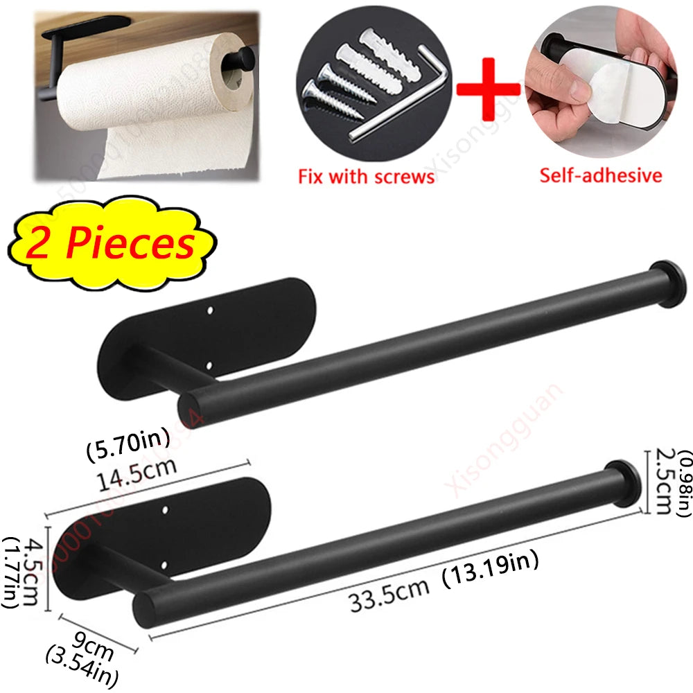 1/2pcs Paper Towel Holder Toilet Paper Holder Adhesive