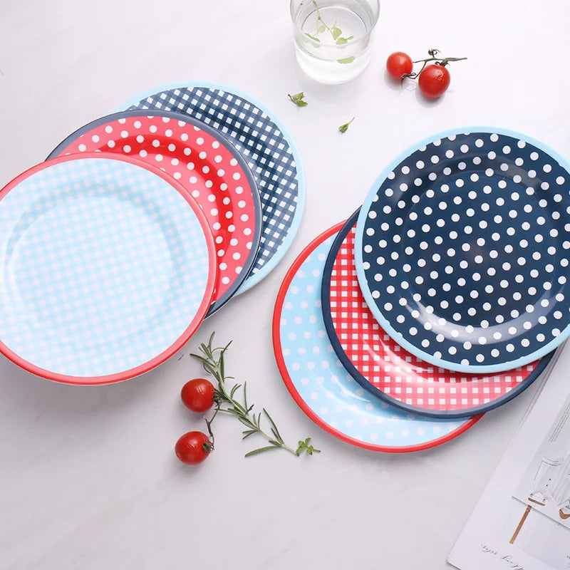9in Imitation Porcelain Dinner Plate Serving Cake Tray