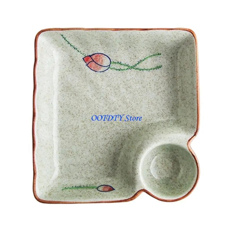 367a Square Ceramic Plate Including Hand Painted Vinegar