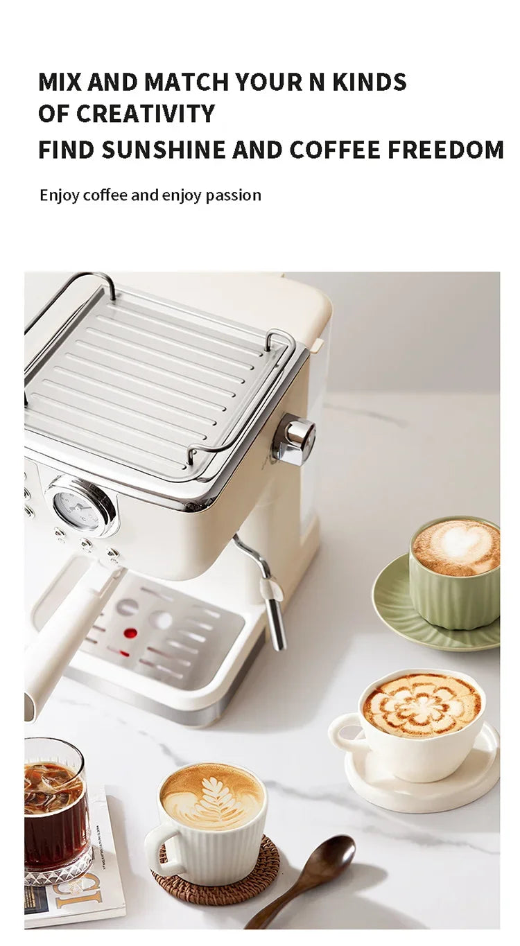 220v Italian Espresso Coffee Machine Stainless Steel Coffee