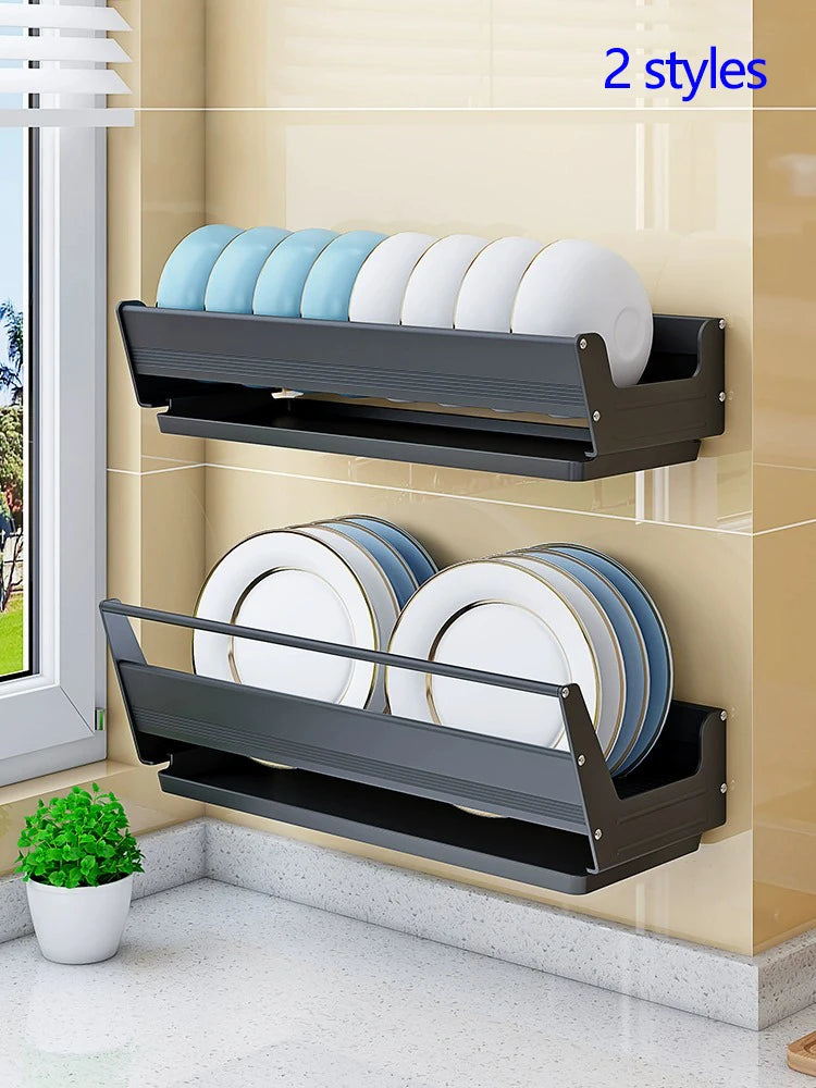 Wall Mounted Dish Drainer Dish Drying Rack Storage