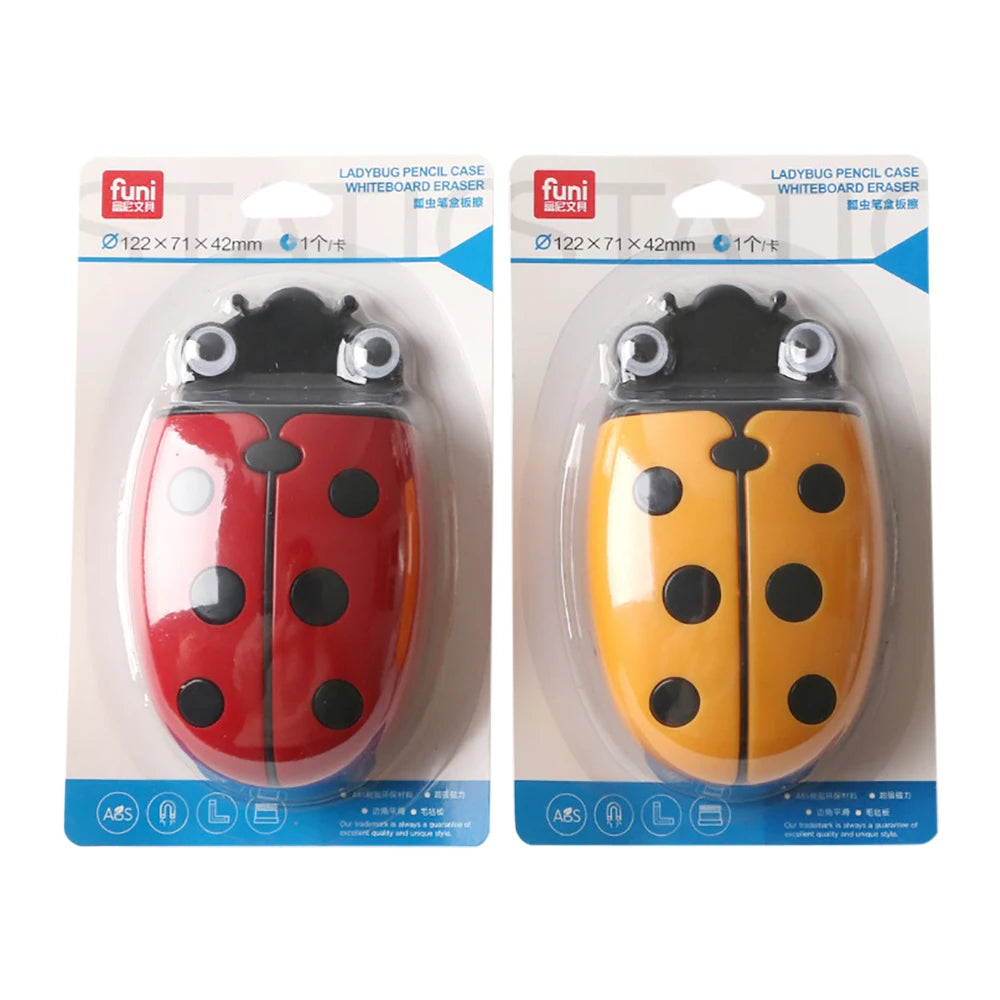 Cute Ladybug Fridge Magnetic Storage Box Eraser Whiteboard