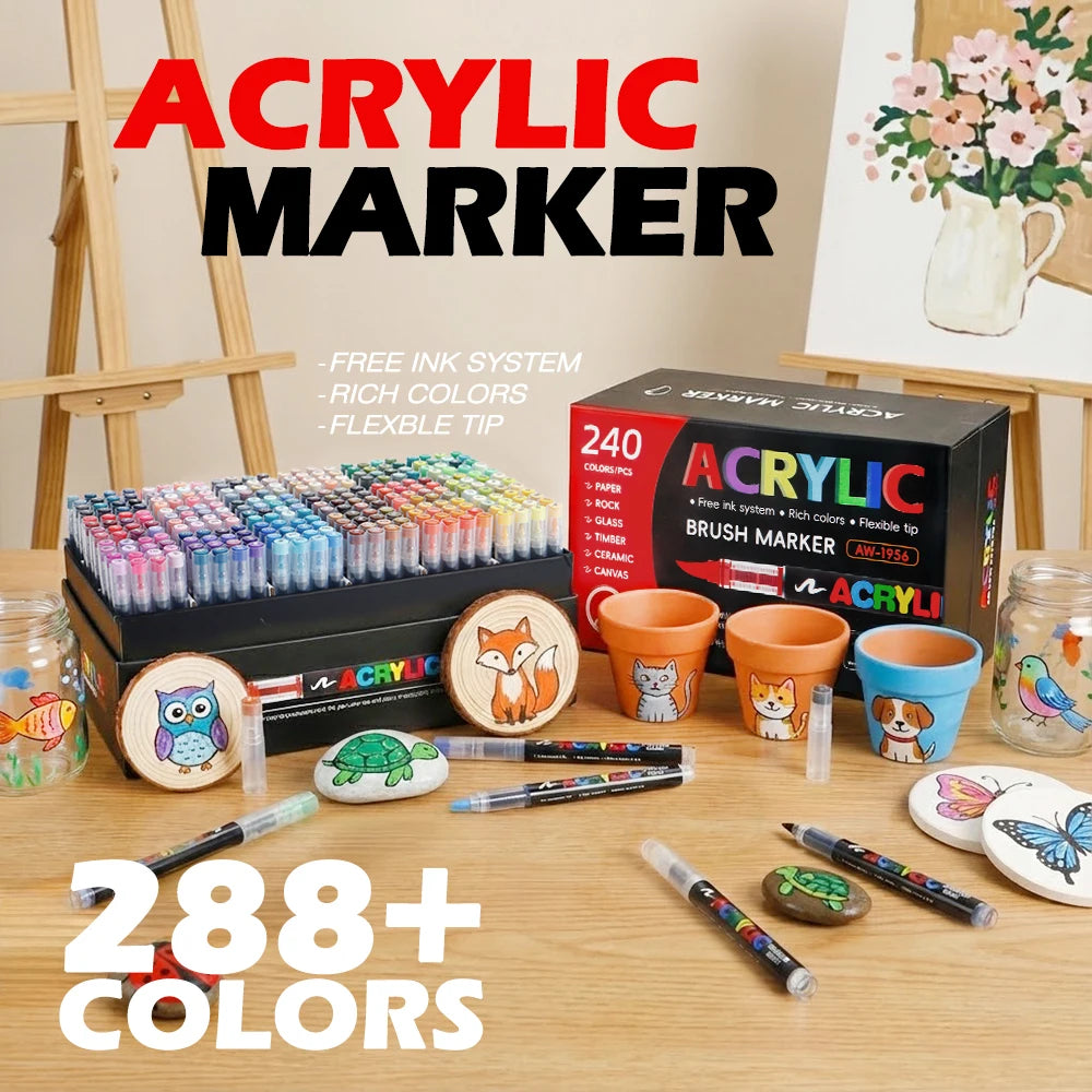 120/168/240/288 Colors Art Markers Large Color Systems Soft