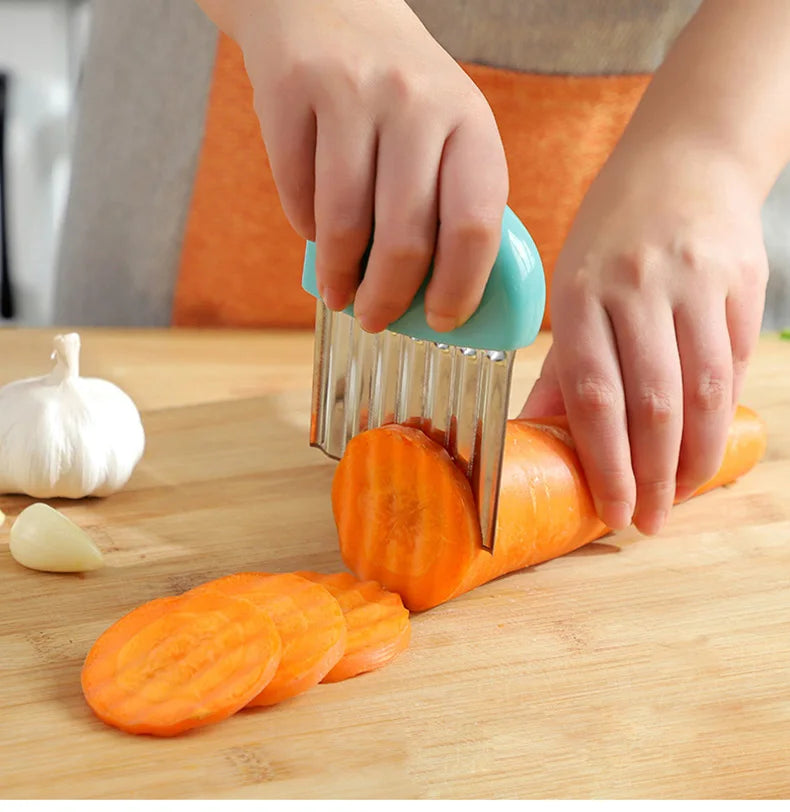 Potato Chip Slicer Vegetable Fruit Corrugated Wavy Knife