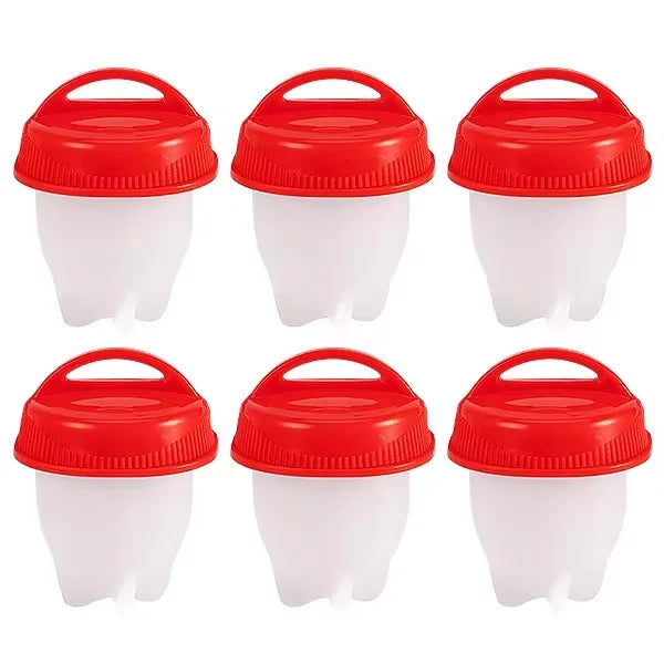 6pc Egg Poachers Cooker Silicone Non-Stick Egg Boiler