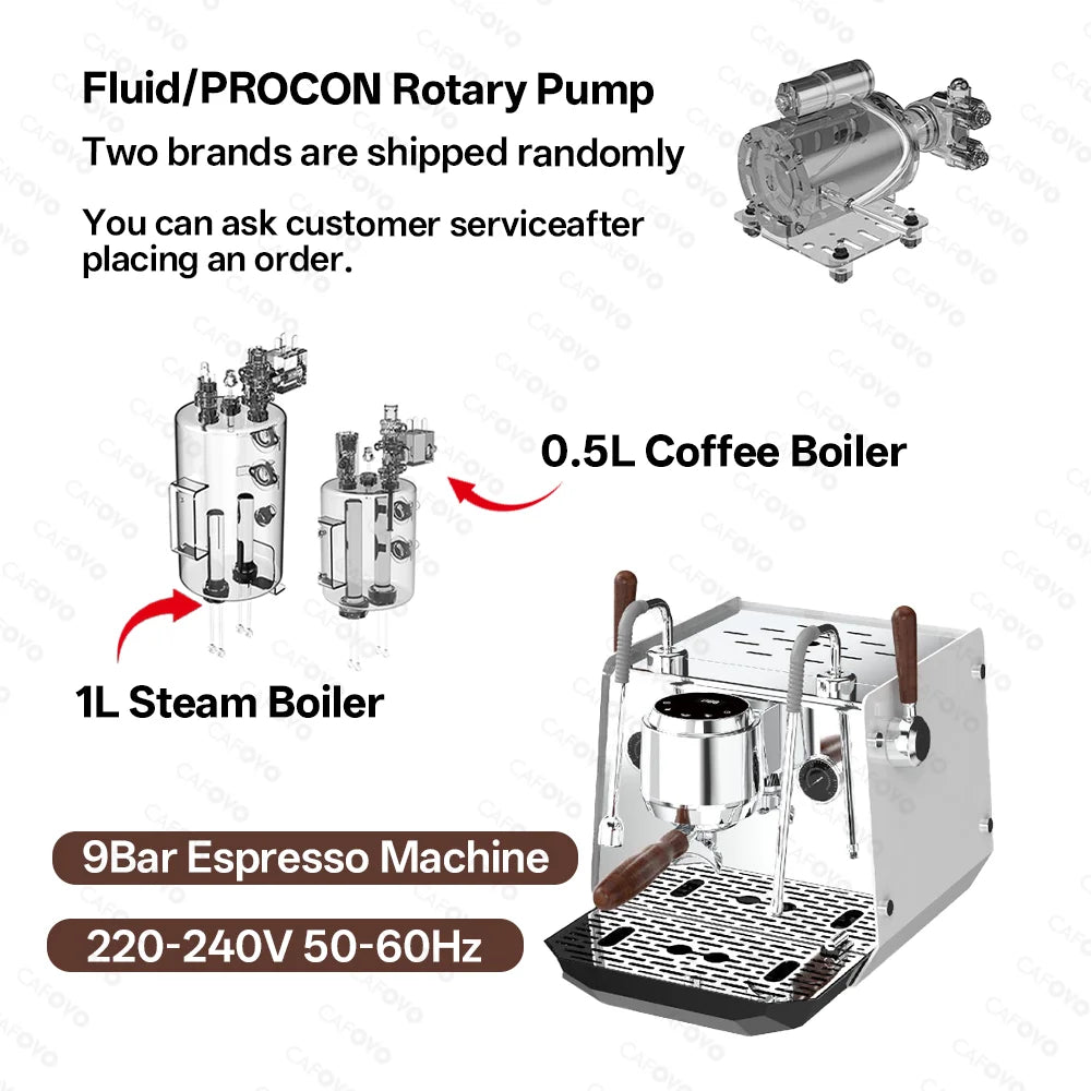 Cafovo E102 Commercial Semi-Automatic Espresso Machine Pid