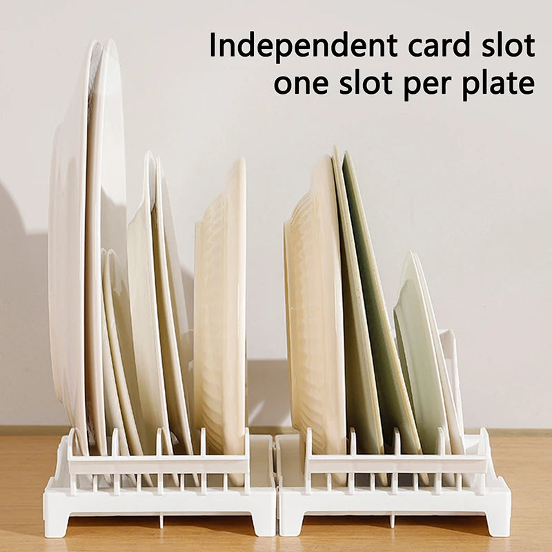 Dish Organizer Rack Upright Draining Cabinet Plate Organizer