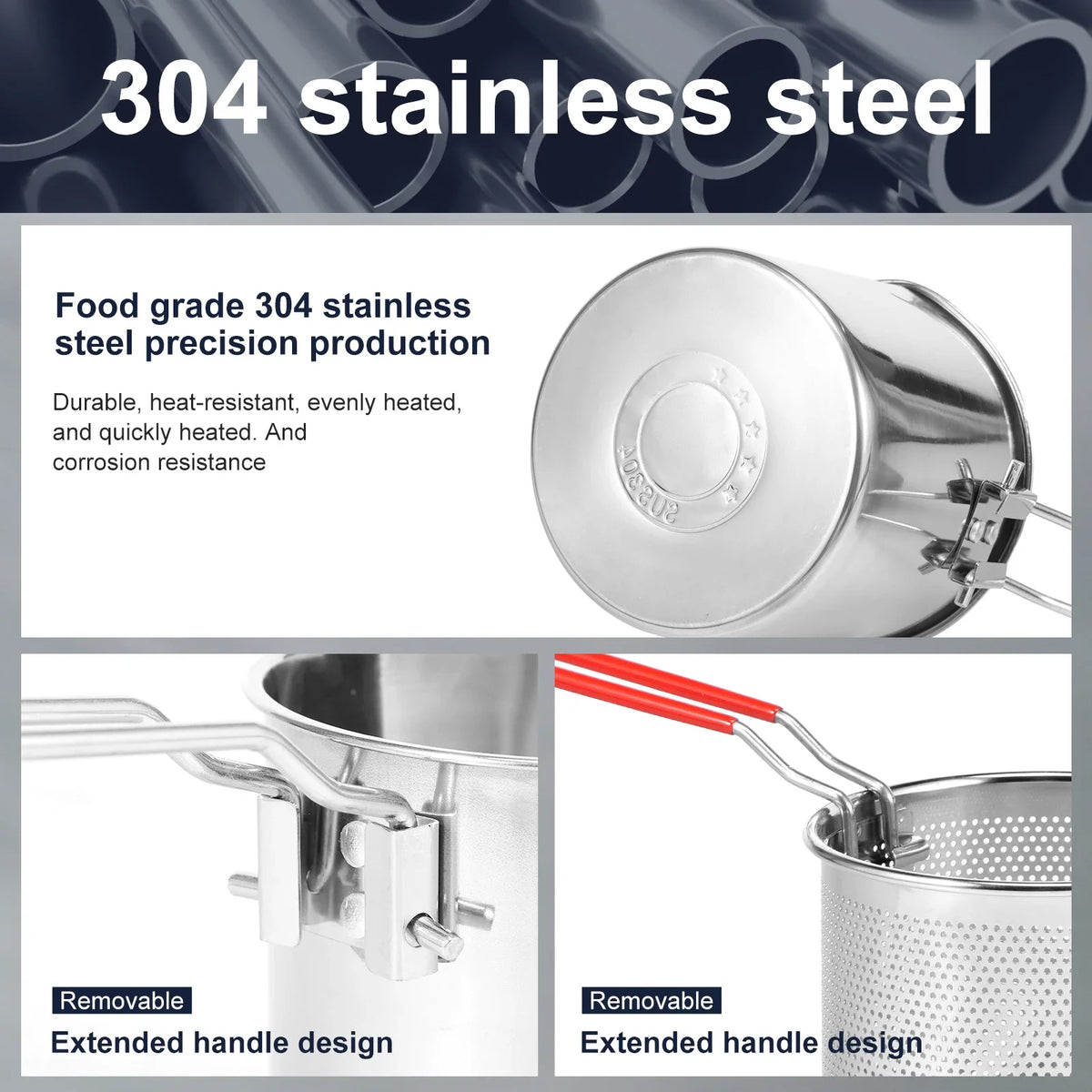 Stainless Steel Deep Fryer Frying Basket Oil Fryer