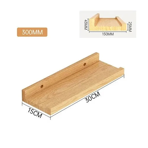 Wooden Floating Shelf Wall Mounted U-Shaped Shelf Display