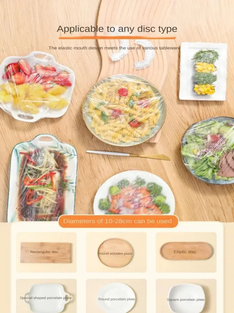 Reusable Disposable Food Cover Plastic Wrap Durable Elastic