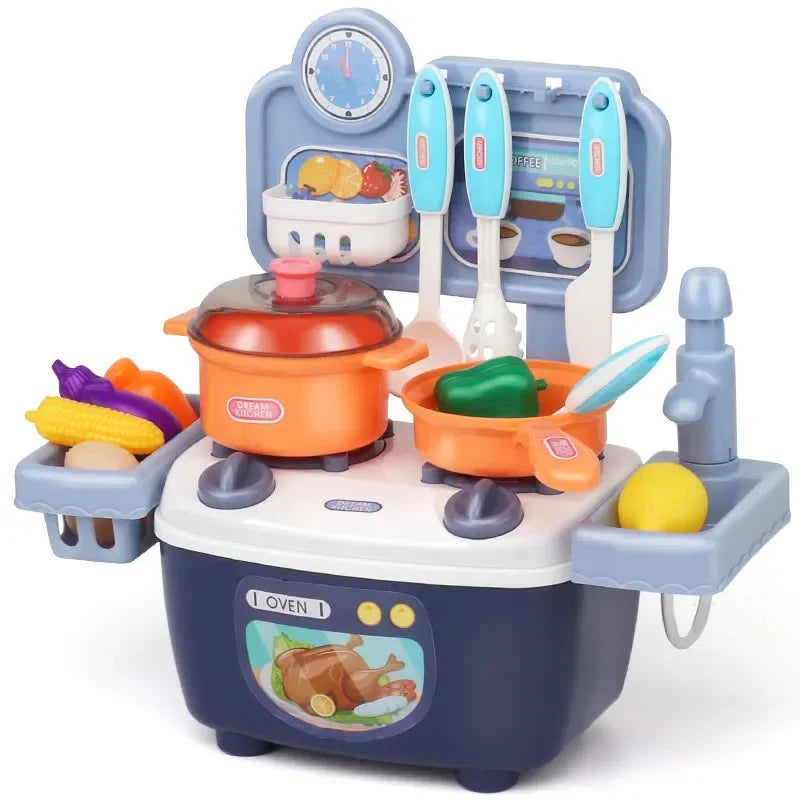 Toys Imitated Chef Light Music Pretend Cooking Food