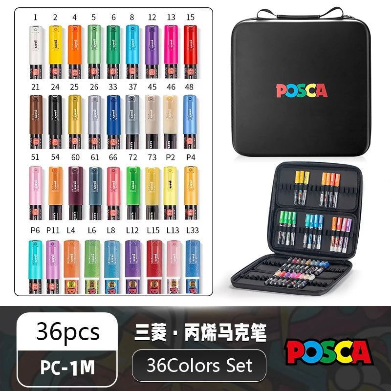 Uni Posca Full Marker Pen Storage Bag Pc-1m