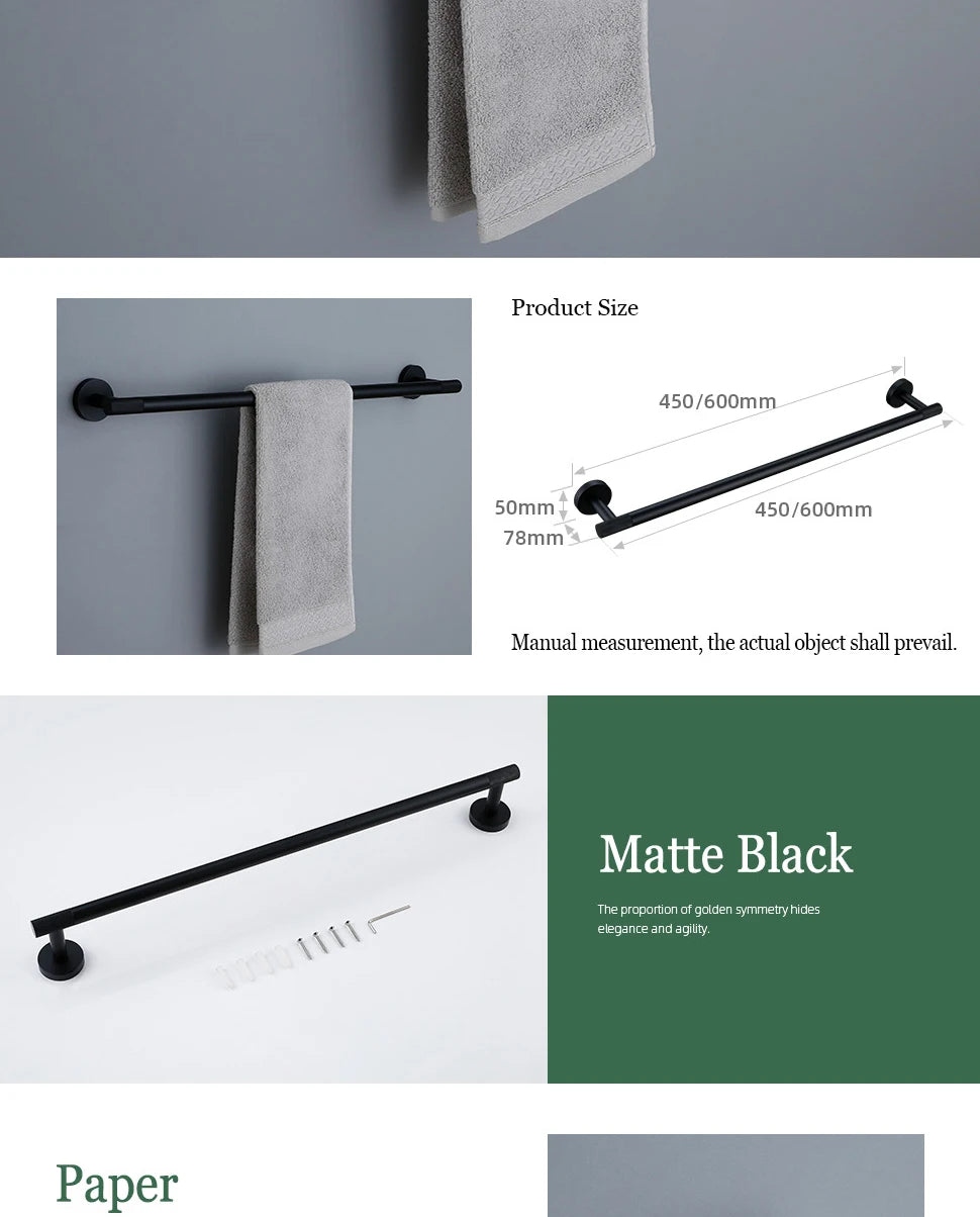 Matte Black Bathroom Brass Knurled Kit Paper Holder