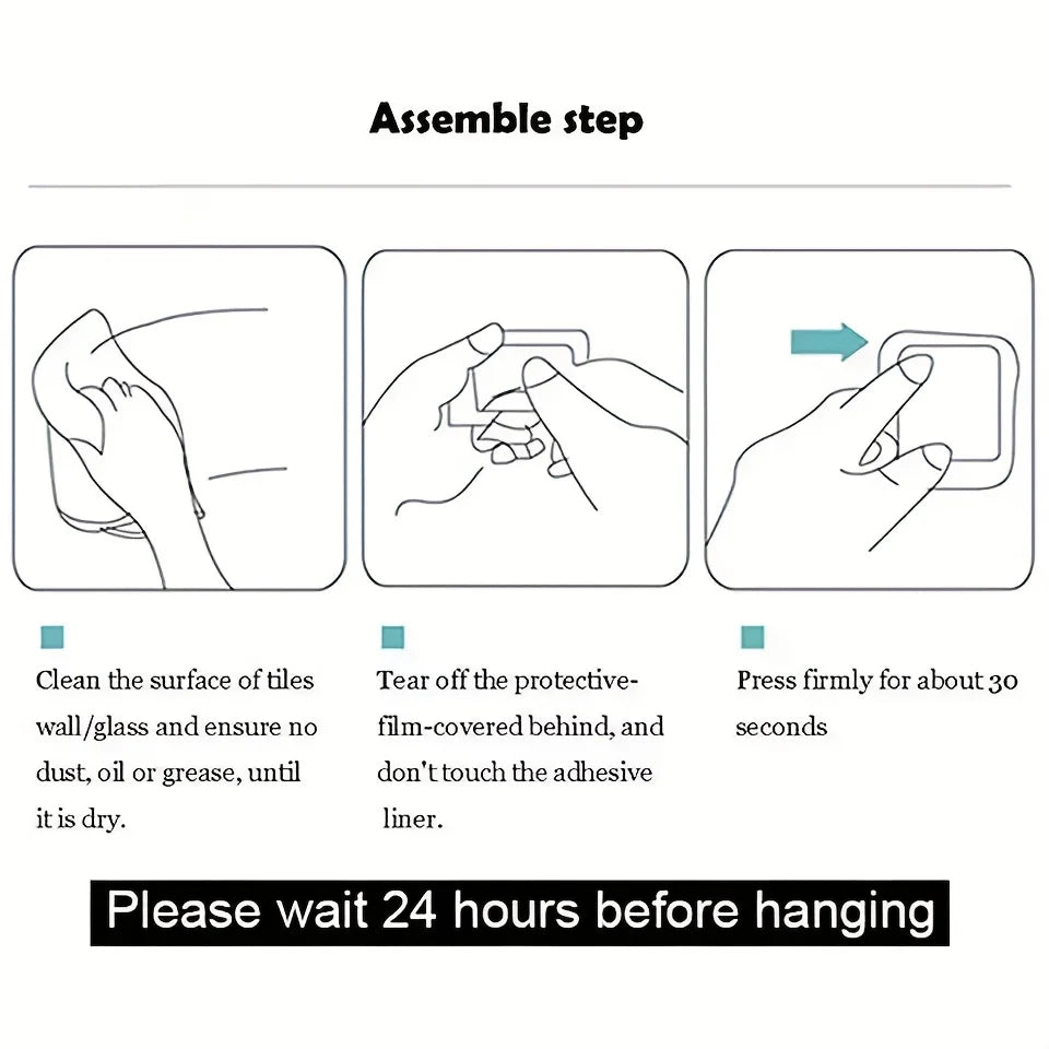 1pc No Punching Self-Adhesive Hook Stainless Steel Bathroom