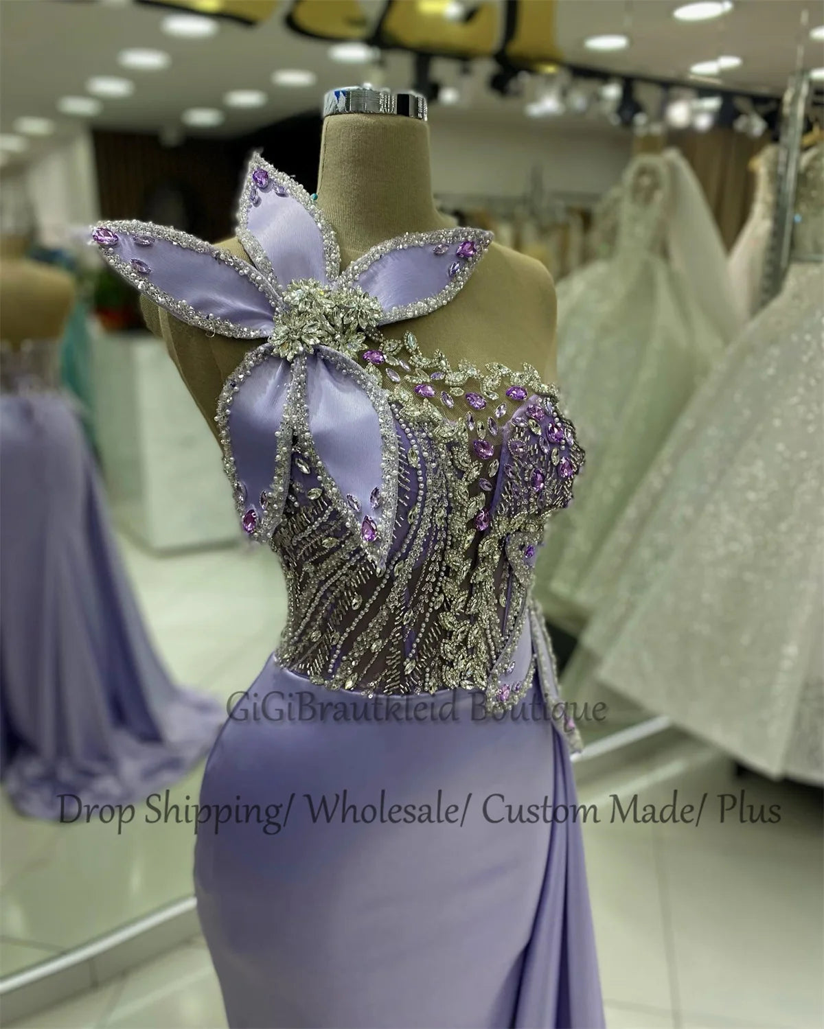 Gigibraut Fairytale Prom Dresses Women Rhinestones One-Shoulder