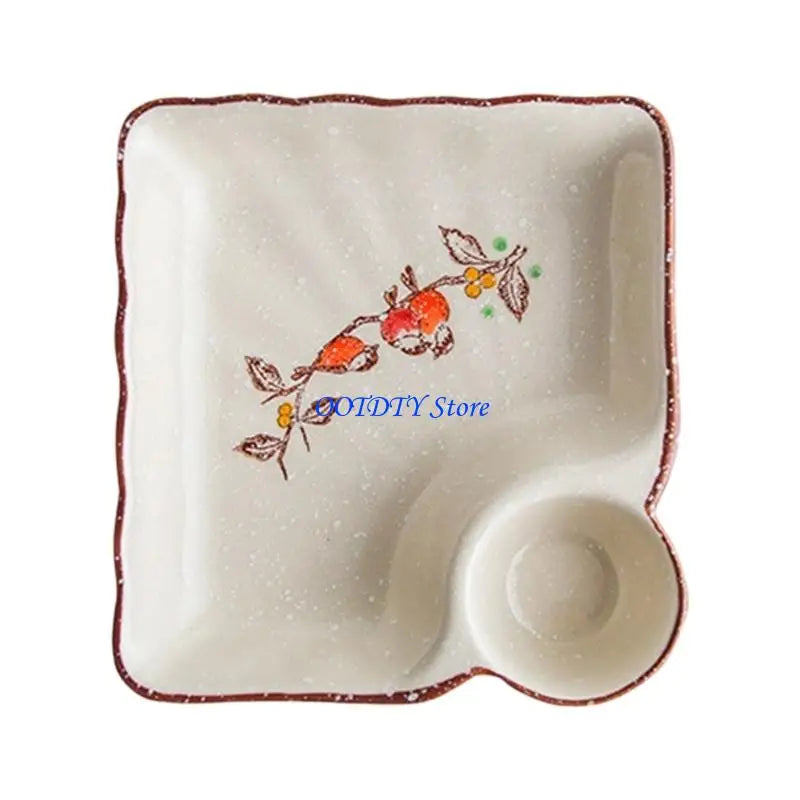 367a Square Ceramic Plate Including Hand Painted Vinegar