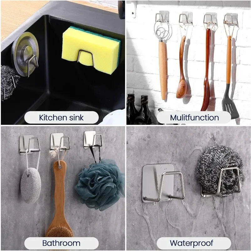1/10pcs Sink Sponges Holder Stainless Steel Self Adhesive