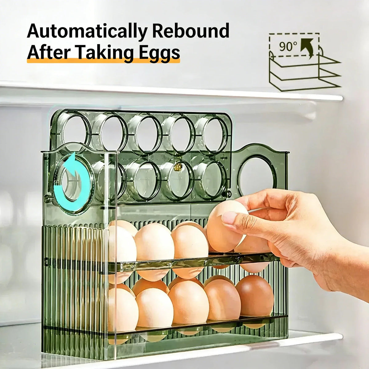 Refrigerator Side Door Multi-Layer Egg Tray Organizer Large