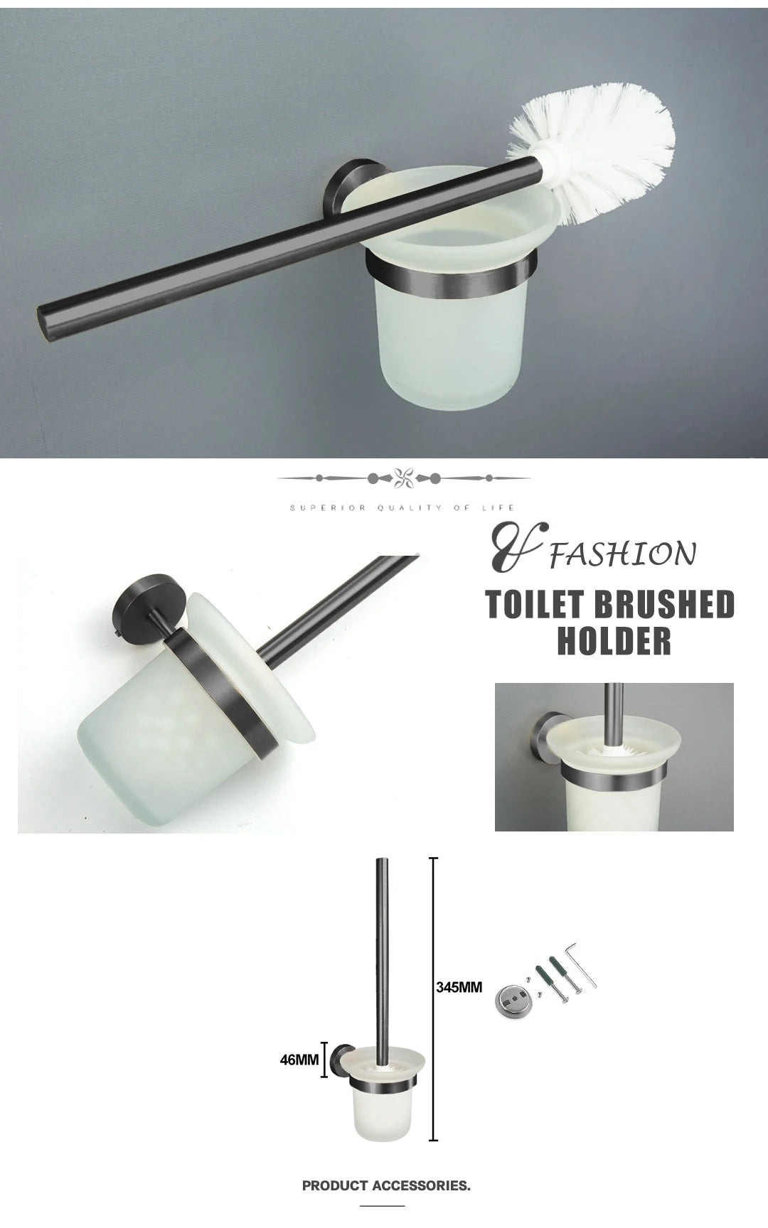 Gray Bathroom Hardware Cup Rack Towel Rack Toilet