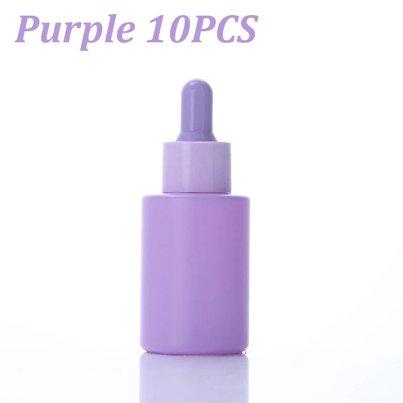10pcs 30ml Dropper Bottles Macaron Colored Glass Container