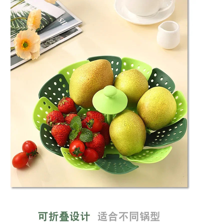 1pc Folding Food Steamer Vegetable Fruit Food Basket