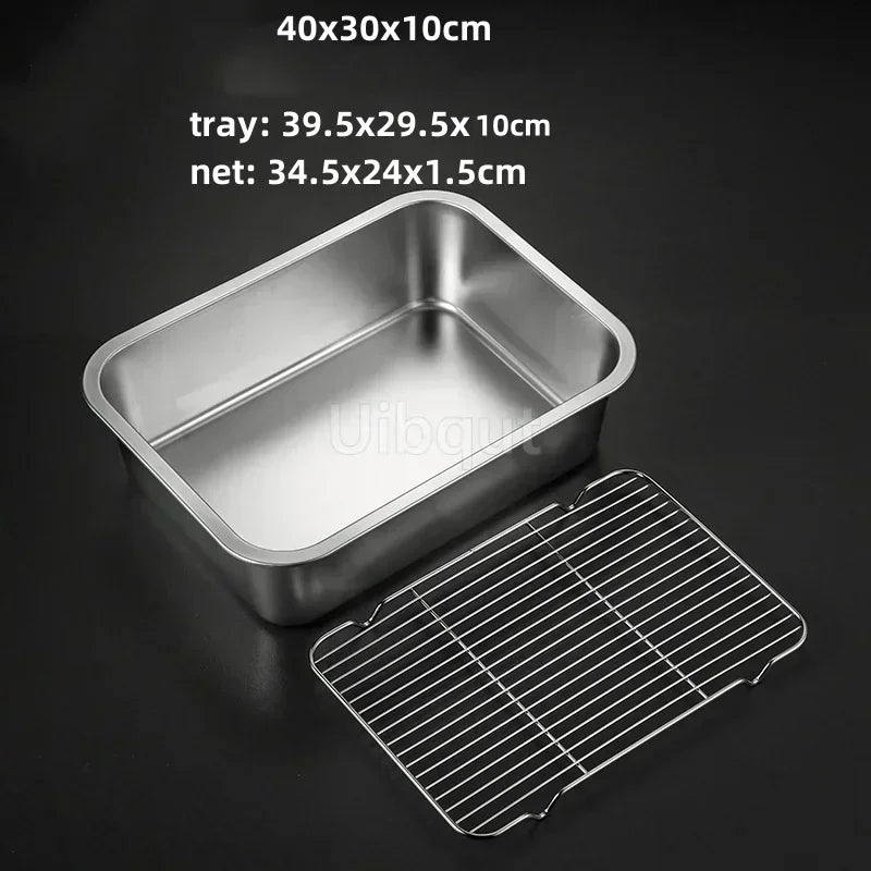 Thicken Stainless Steel Serving Tray Lid Rectangle Metal