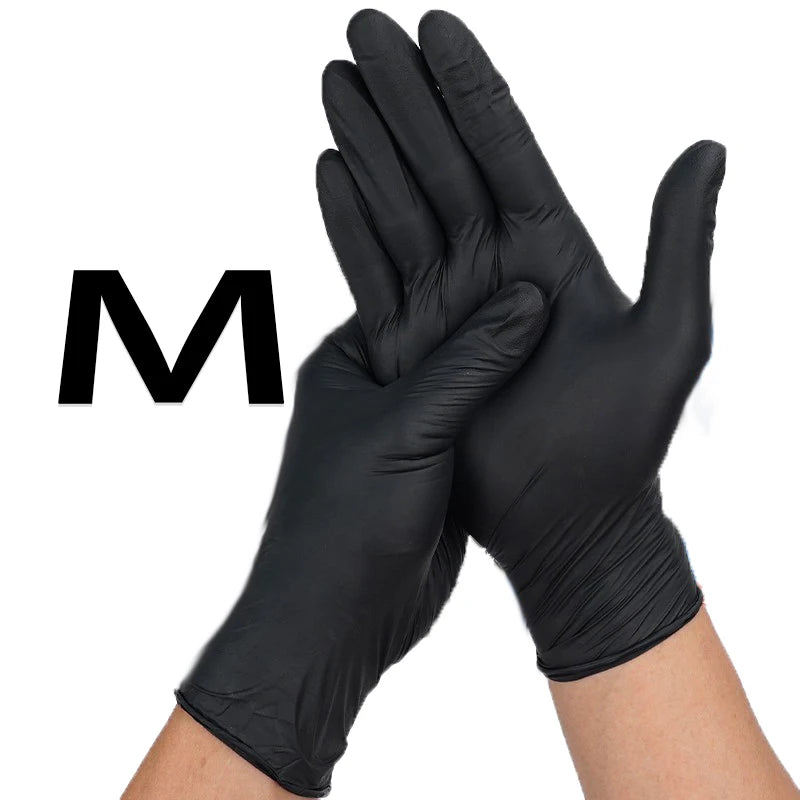 50/100/200/400/1000pcs Disposable Black Nitrile Gloves Cleaning