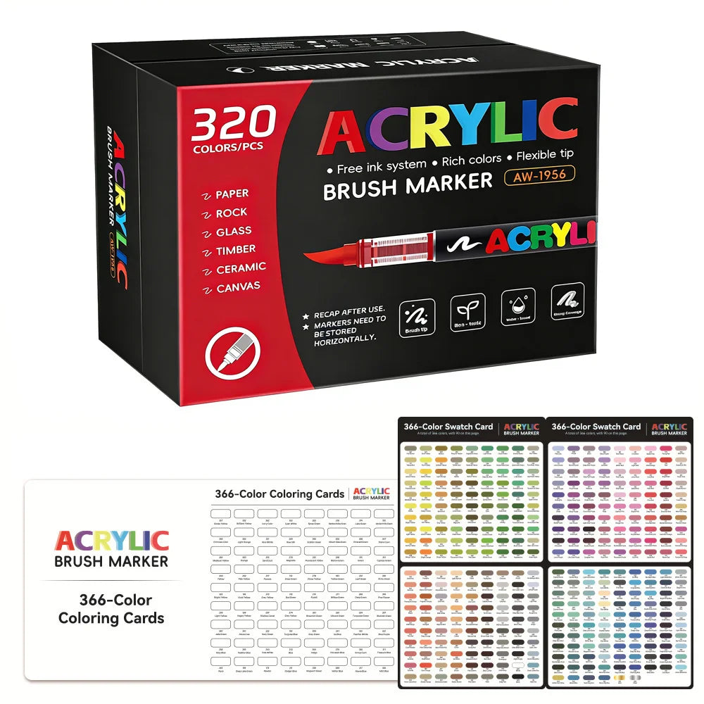 12-366 Colors Acrylic Paint Pen Markers Acrylic Felts