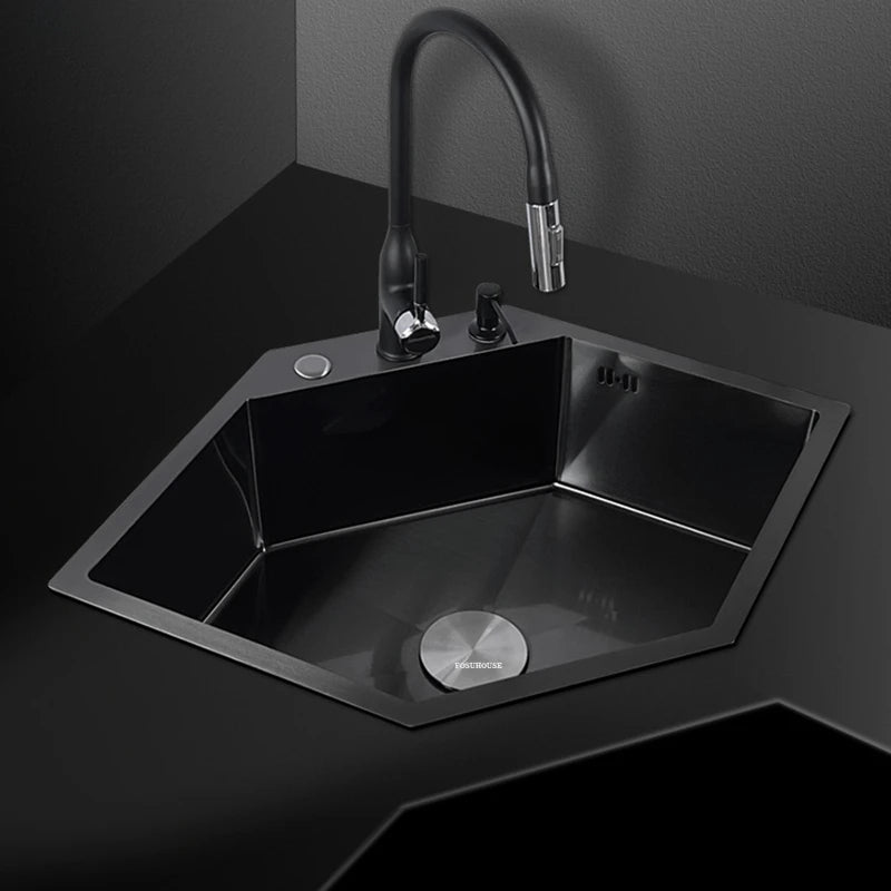 Diamond Shaped Sinks Stainless Steel Creative Corner Dish