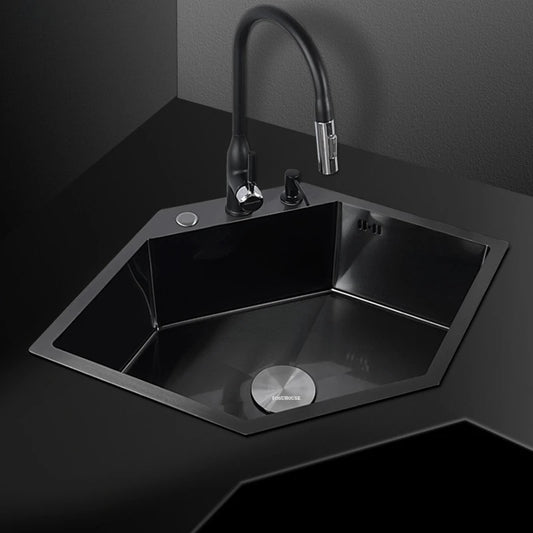 Diamond Shaped Sinks Stainless Steel Creative Corner Dish