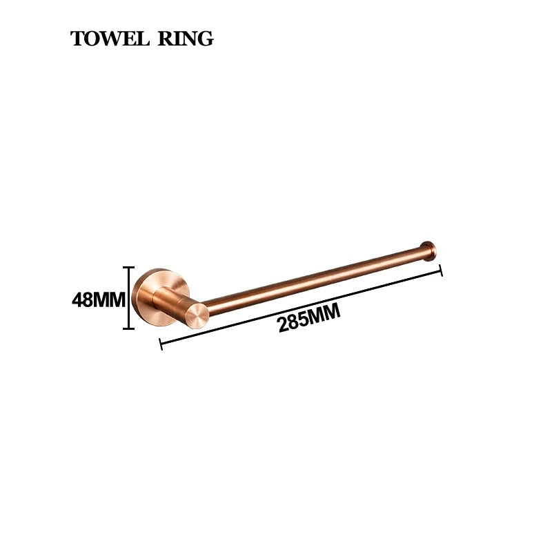 Brushed Rose Gold Stainless Steel Wall-Mounted Bathroom -Towel