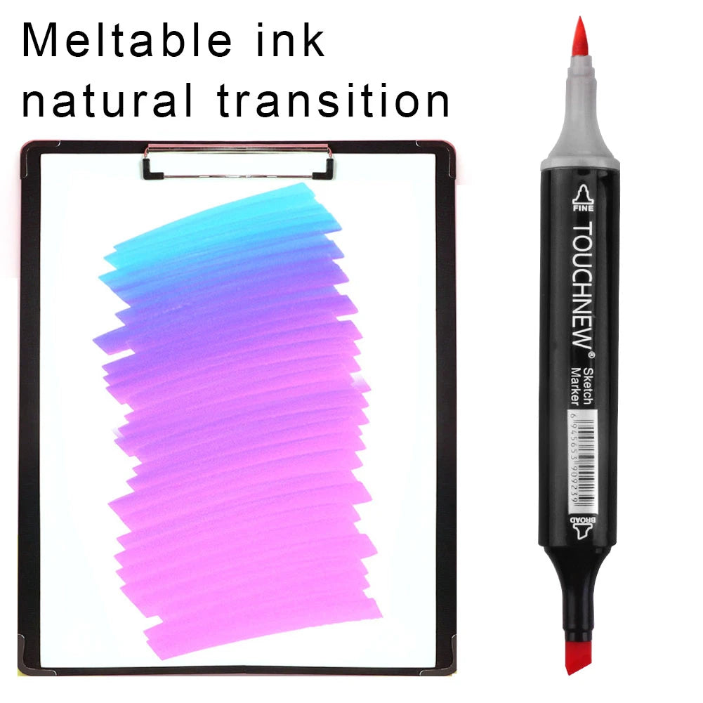 Alcohol Marker Pens - 36/60/80/168 Colors Soft Brush