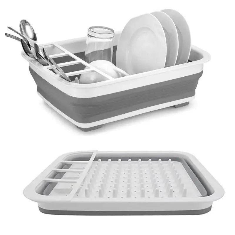 Collapsible Dish Drying Rack Foldable Dinnerware Drainer