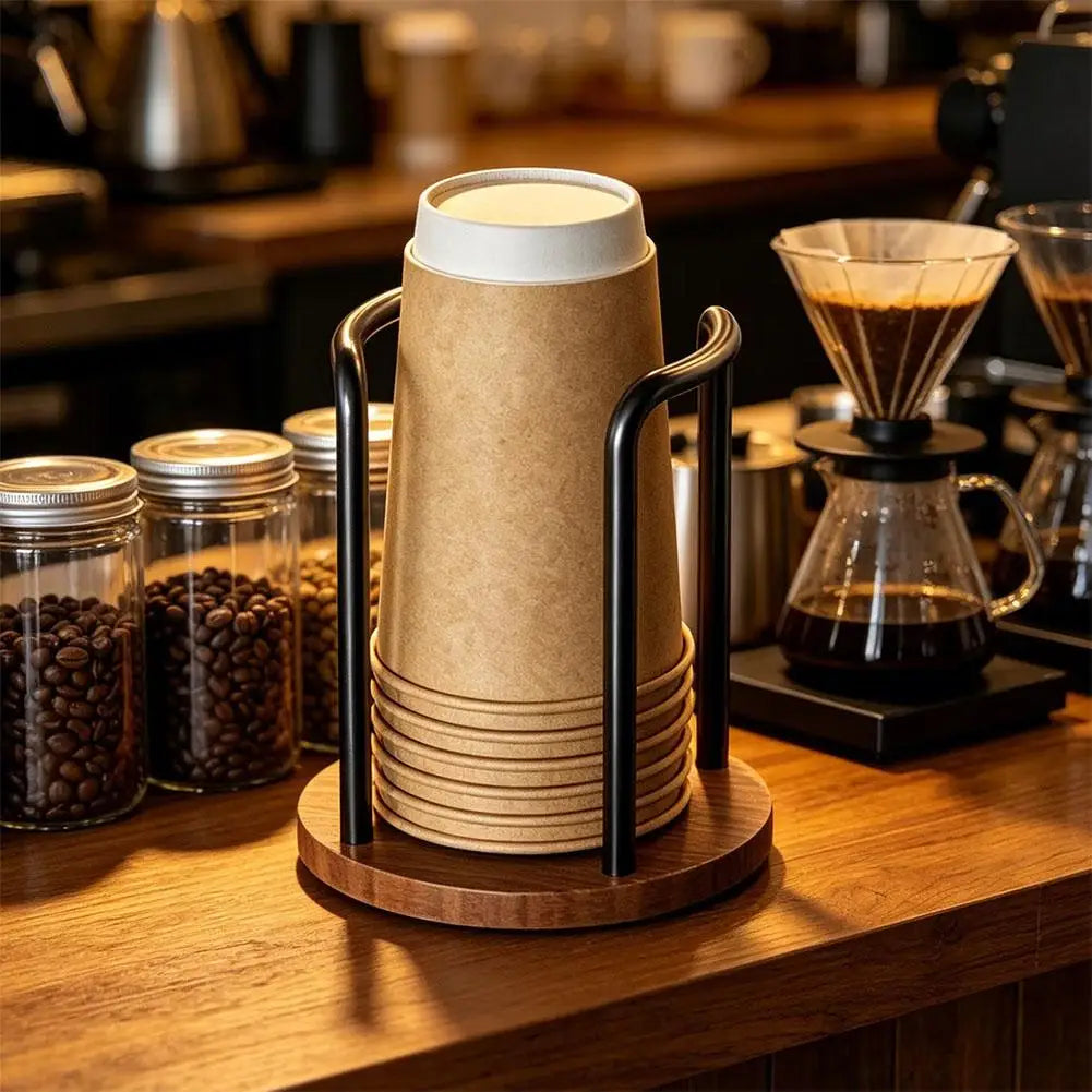 Disposable Cup Holder Desktop Paper Cup Dispenser Storage