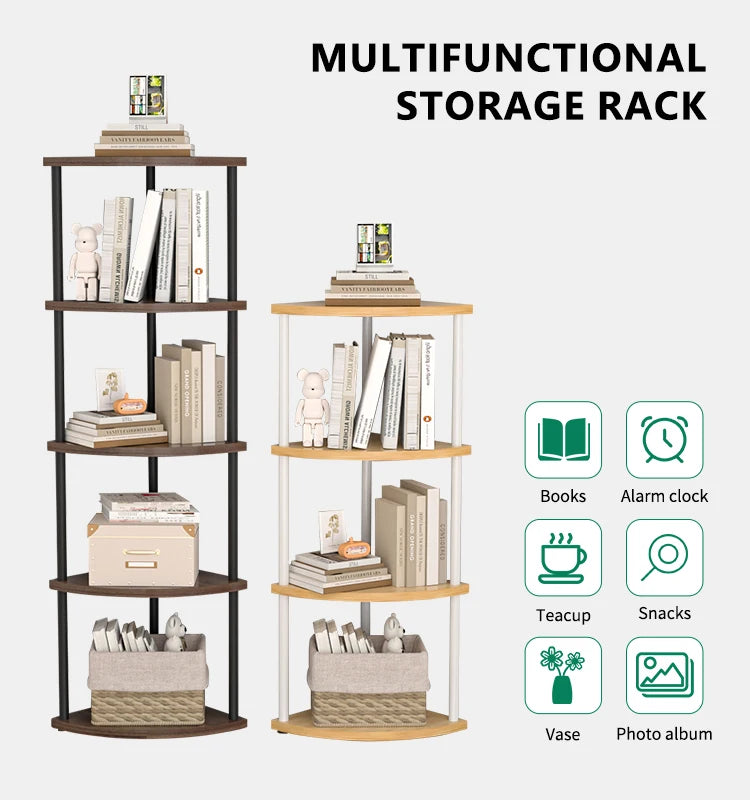 Multi-Layer Storage Rack Wall Corner Shelf Living