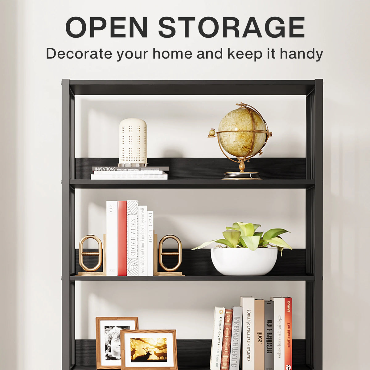 Tribesigns Bookshelf Storage Rack Standing Shelf Tier Industrial