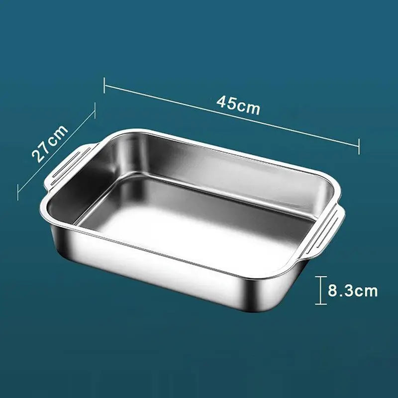 Stainless Steel Baking Pan Lids Deep Dish Fish/Pasta/Grilling
