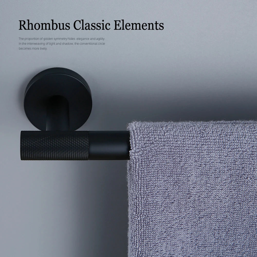 Matte Black Bathroom Brass Knurled Kit Paper Holder