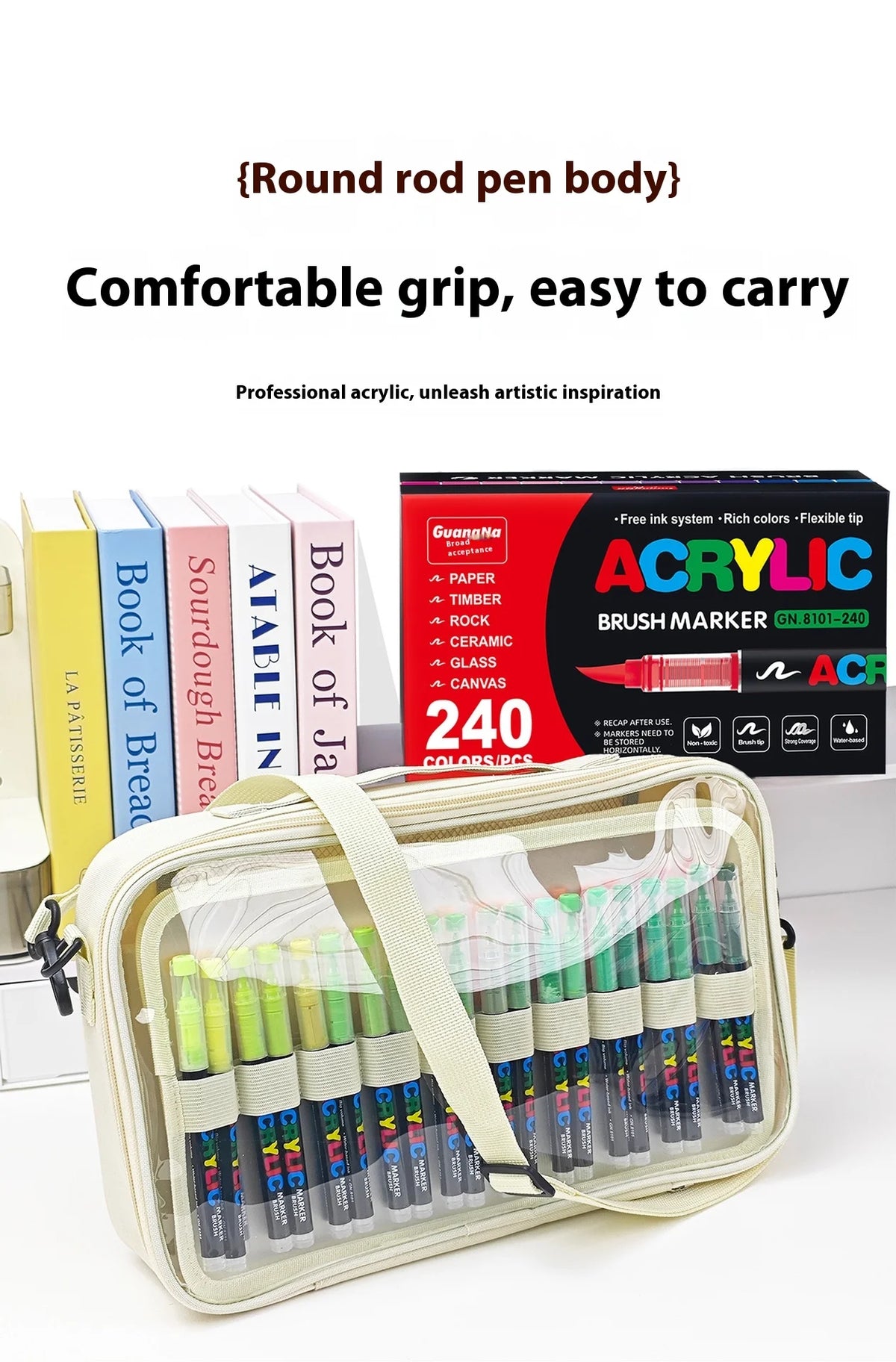 12-240 Colors Acrylic Paint Pens Pencil Brush Markers