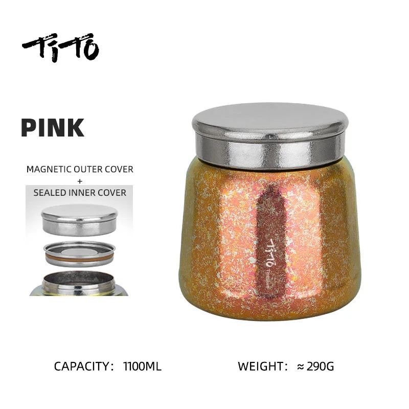 Tito Titanium Pure Titanium Tea Jar Large Storage
