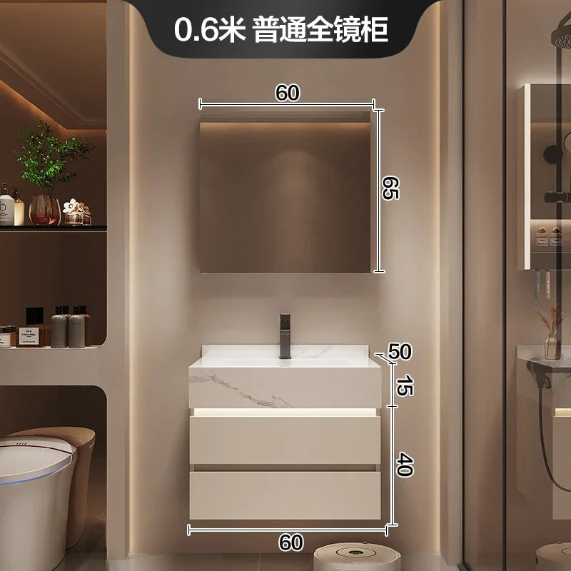 Partitions Storage Bathroom Cabinet Organizer Mirror Wall Shelves