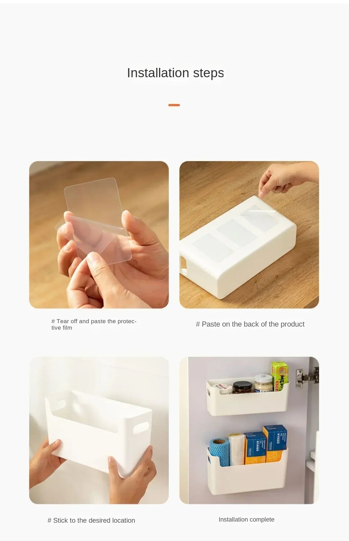 Non Perforated Cling Film Rack Inside Cabinet Wall