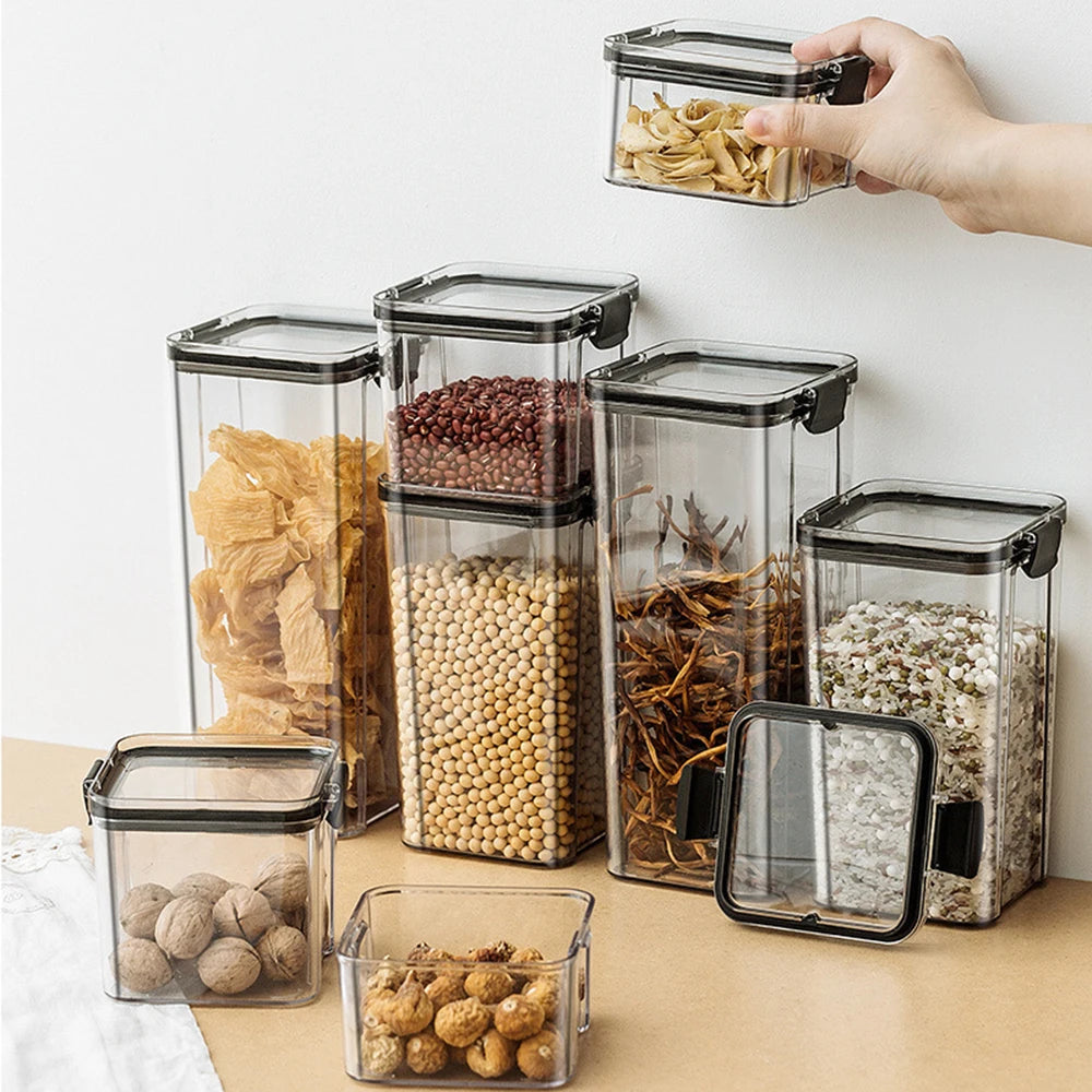 1-4pcs Sealed Jars Organizer Grain Storage Boxes Large